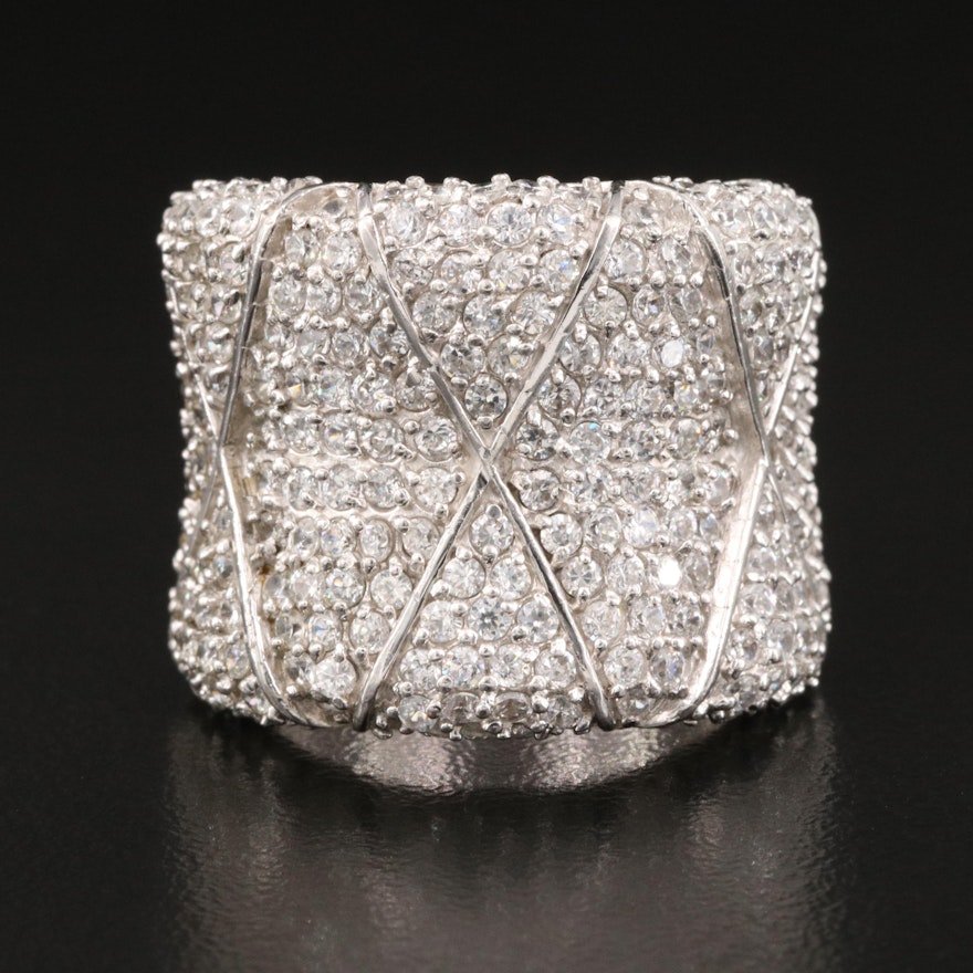 Sterling Cubic Zirconia Saddle Ring