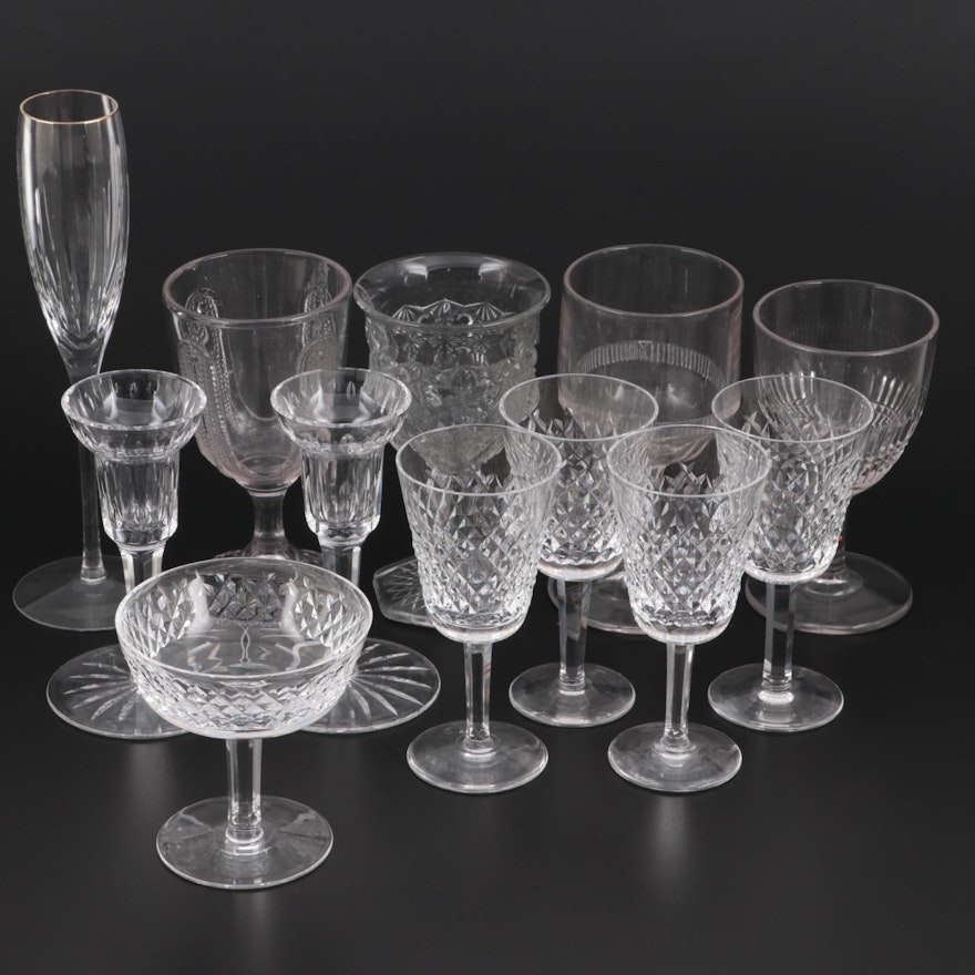 Waterford "Alana" Crystal Stemware with Other Waterford Crystal Glasses