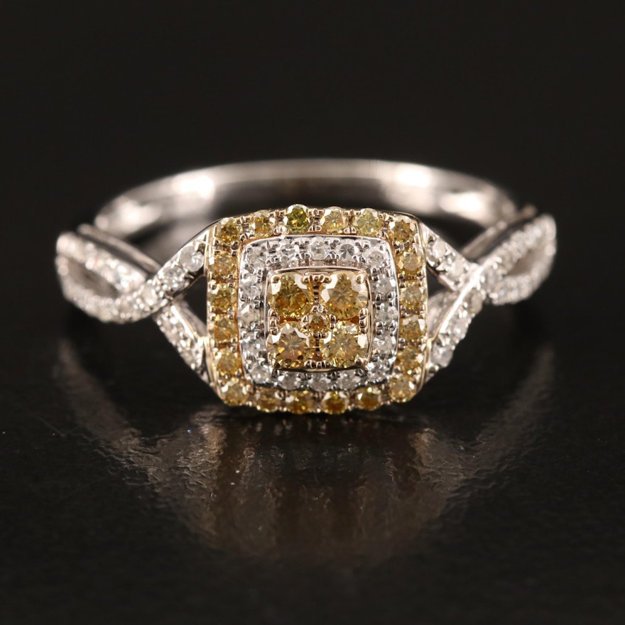 EFFY 14K Yellow Diamond and Diamond Ring