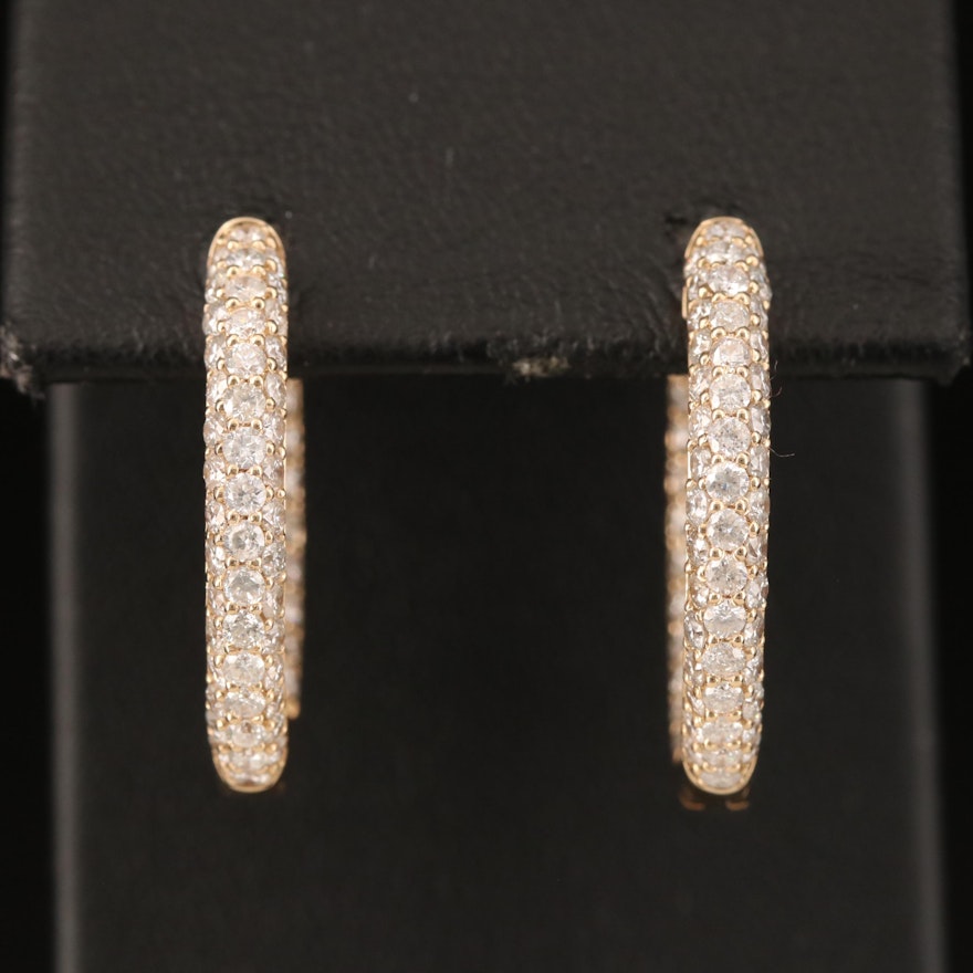 14K 2.57 CTW Diamond Inside-Out Hoop Earrings