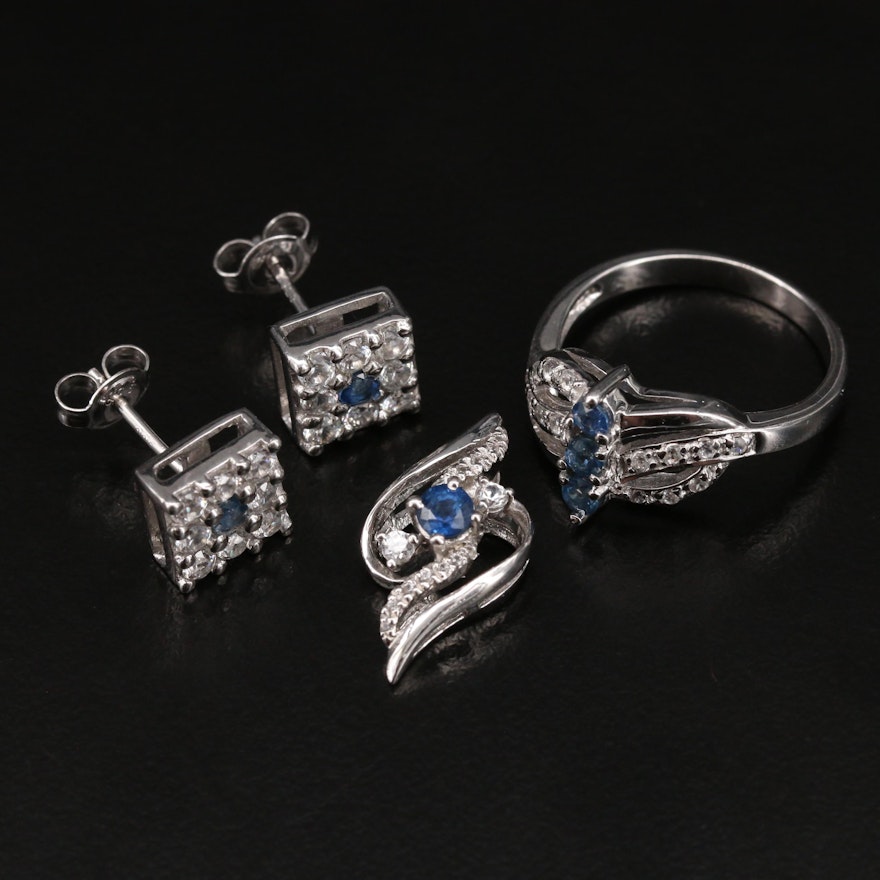 Sterling Jewelry Including Earrings, Ring and Pendant