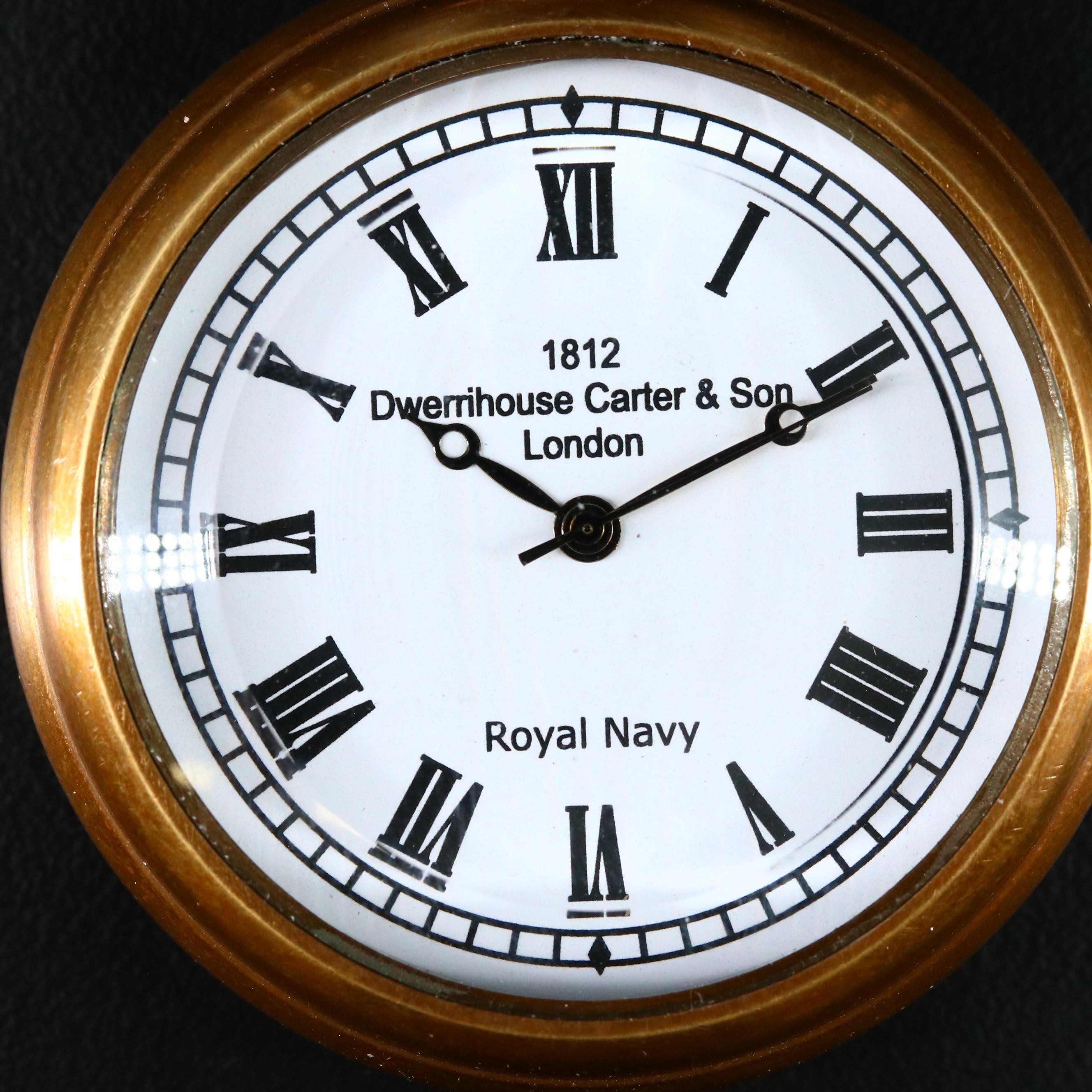 Dwerrihouse Carter & Son Royal Navy Novelty Brass Pocket Watch
