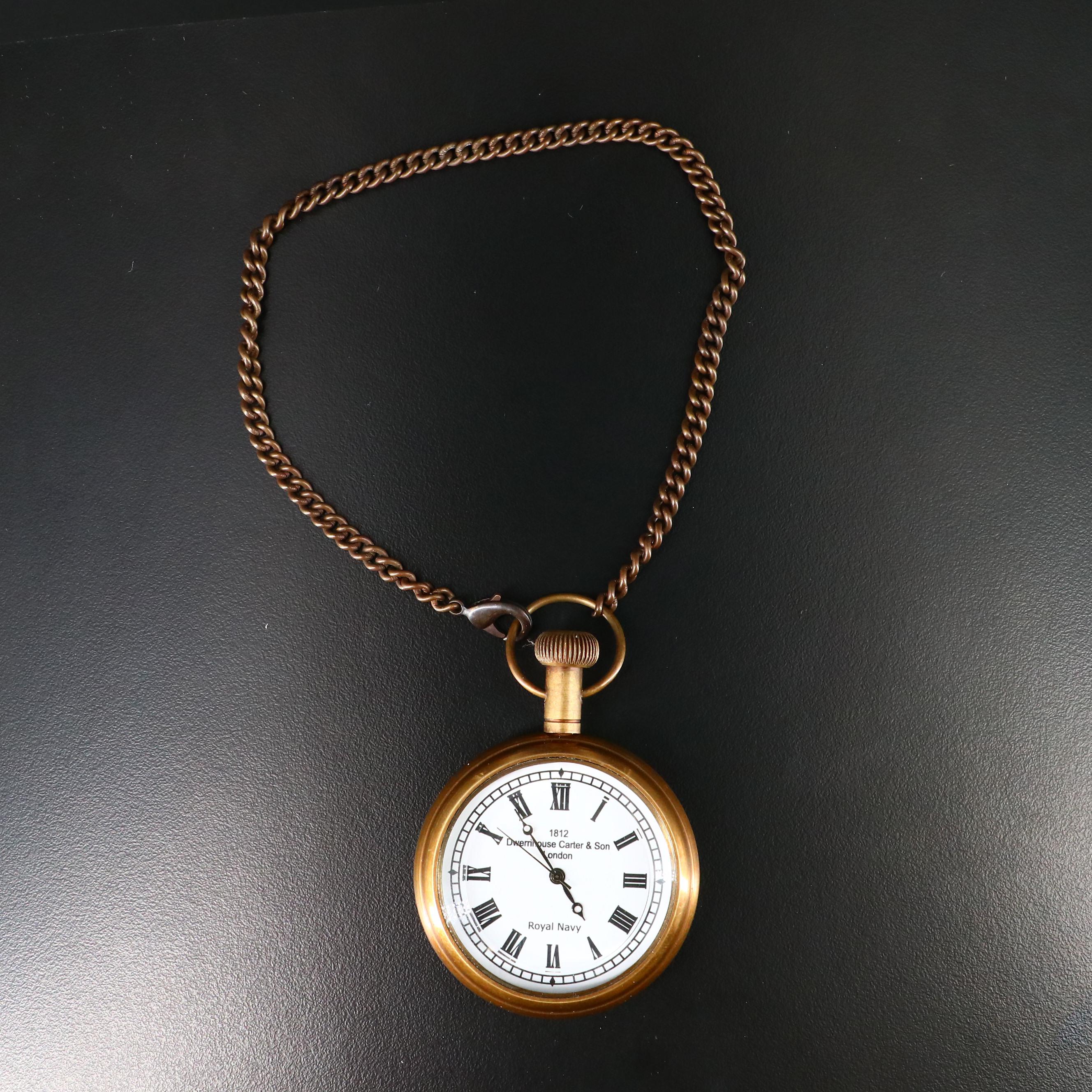 Dwerrihouse Carter & Son Royal Navy Novelty Brass Pocket Watch