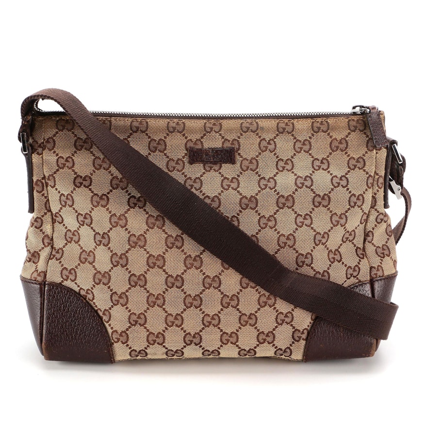 Gucci GG Canvas and Leather Crossbody