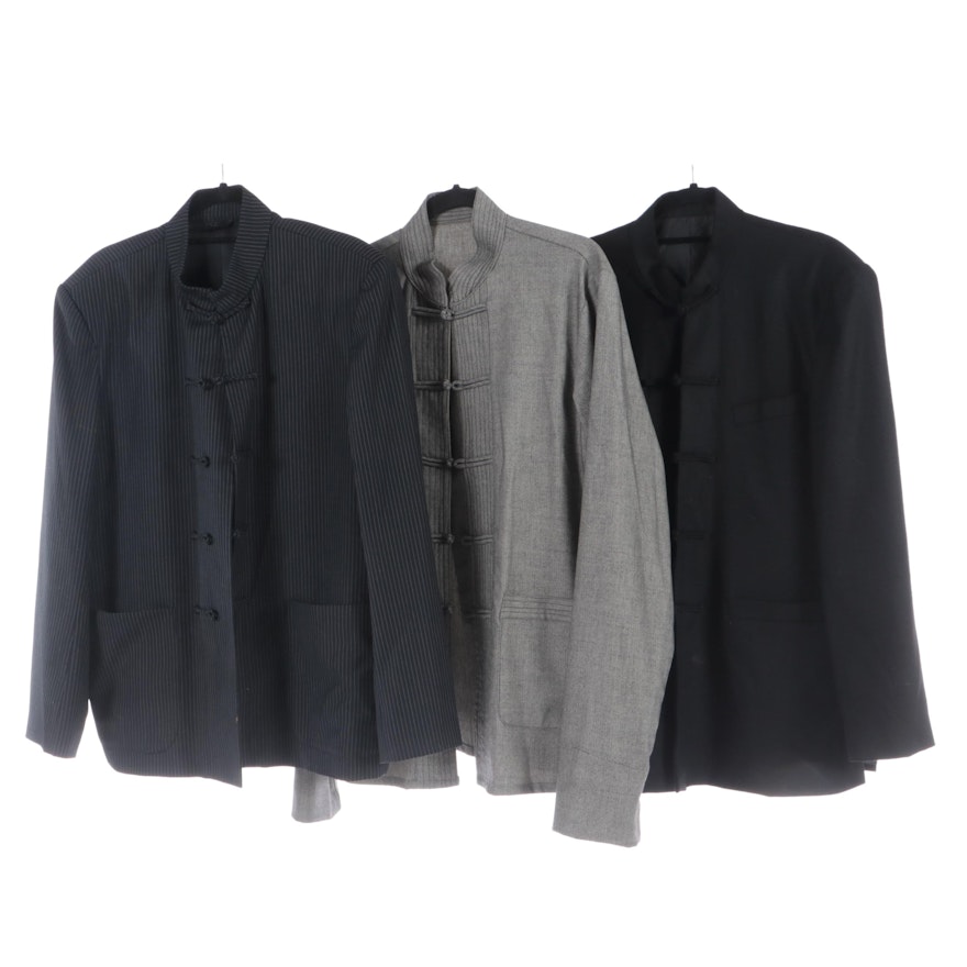 Tang Jackets with Frog Closures in Pinstripe, Herringbone and More