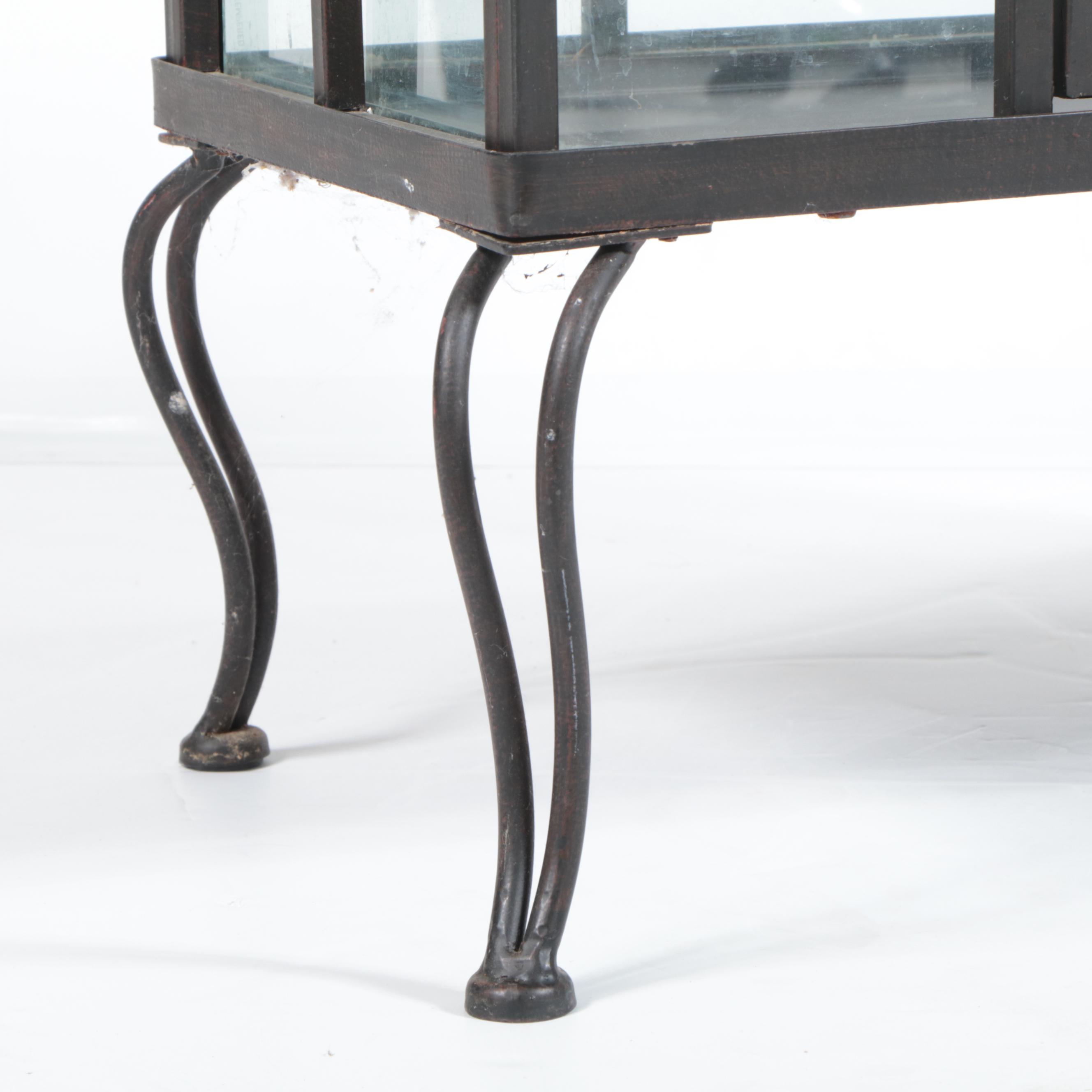 Wrought Iron and Glass Terrarium, Late 20th Century