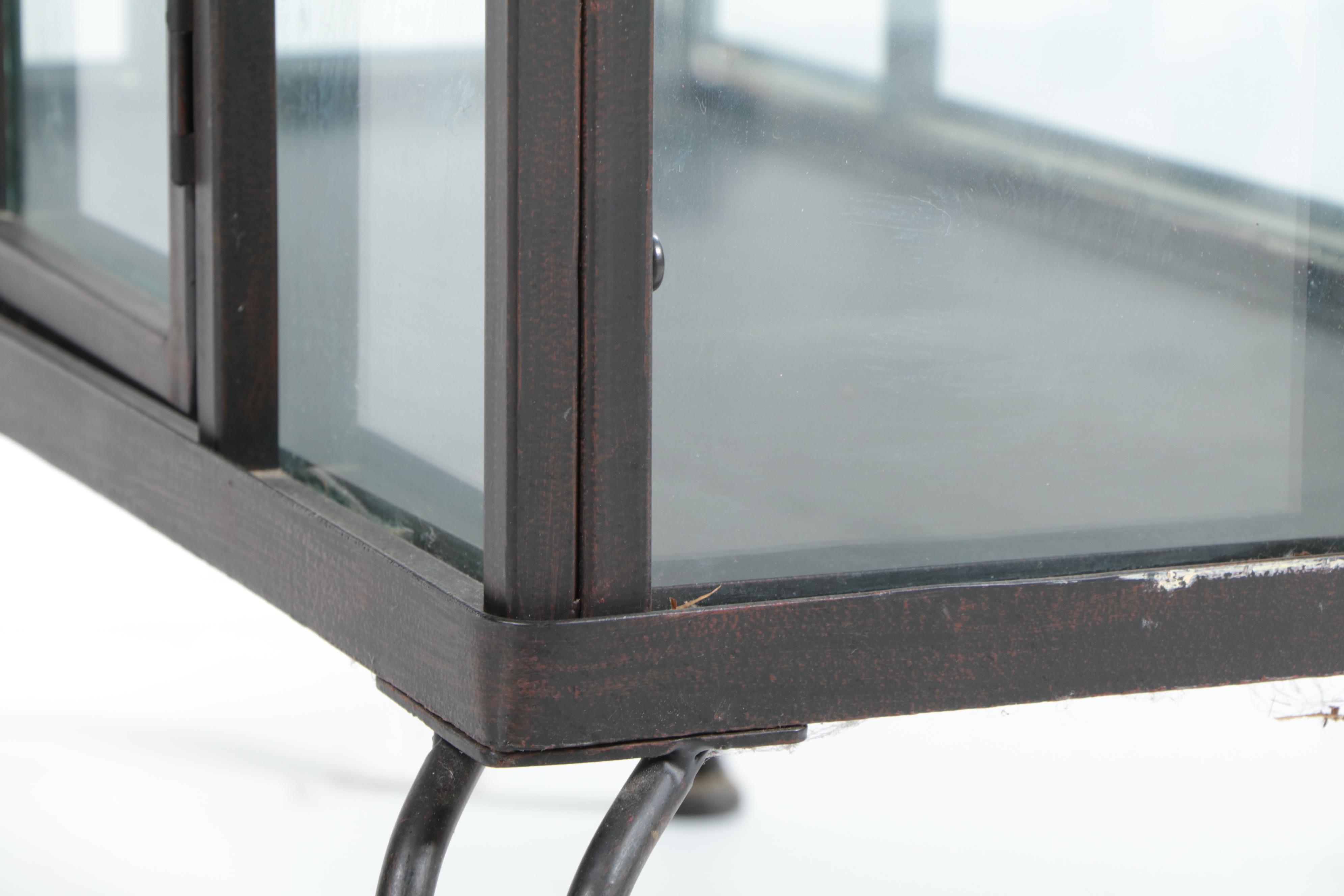 Wrought Iron and Glass Terrarium, Late 20th Century