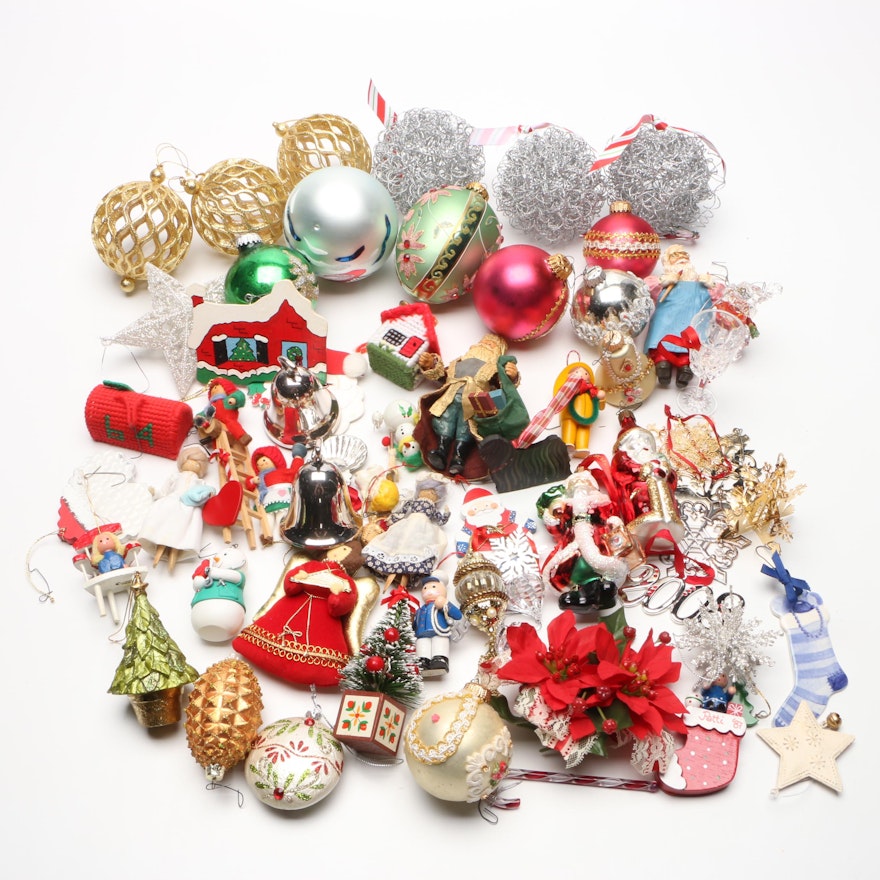 Collection of Handmade and Vintage Christmas Ornaments