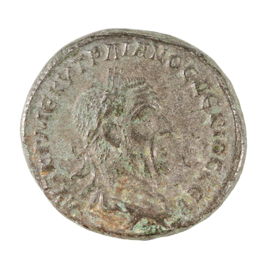 Ancient Roman Provincial Tetradrachm Coin of Trajan Decius, ca. 249 AD
