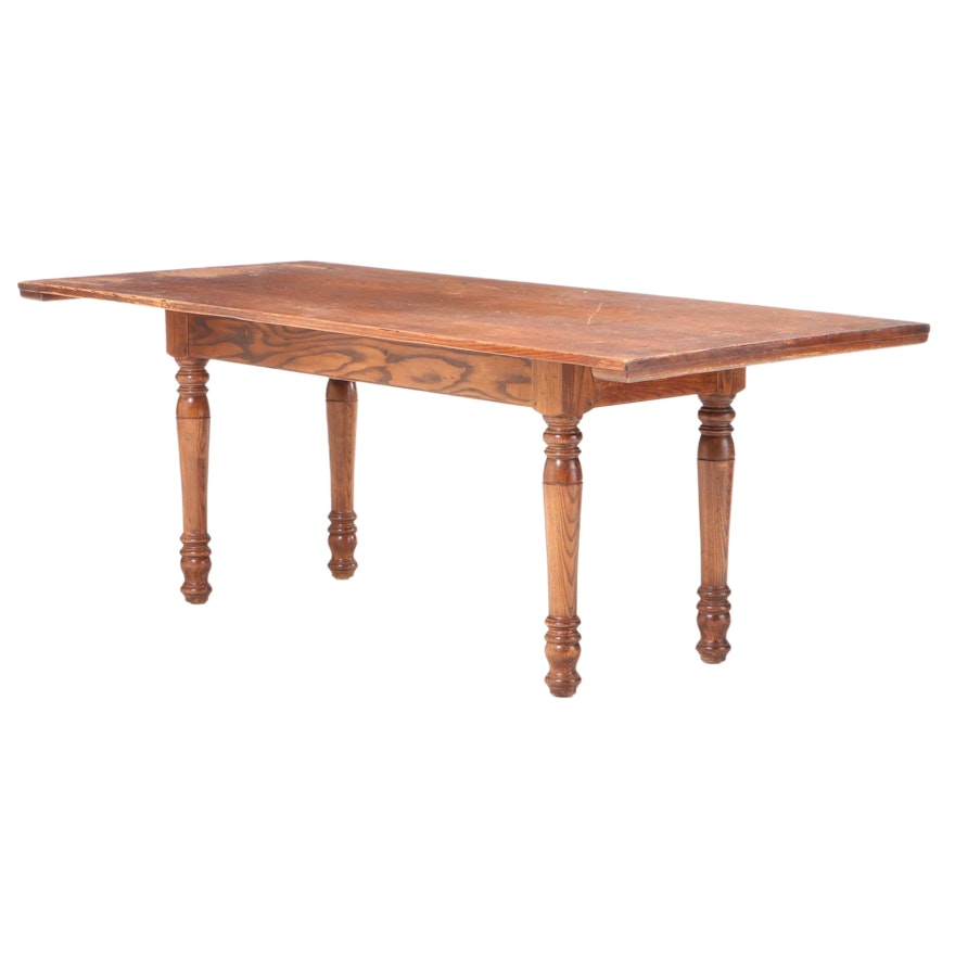 Kindel Furniture "Chimney Hill" Oak Dining Table, Mid to Late 20th Century