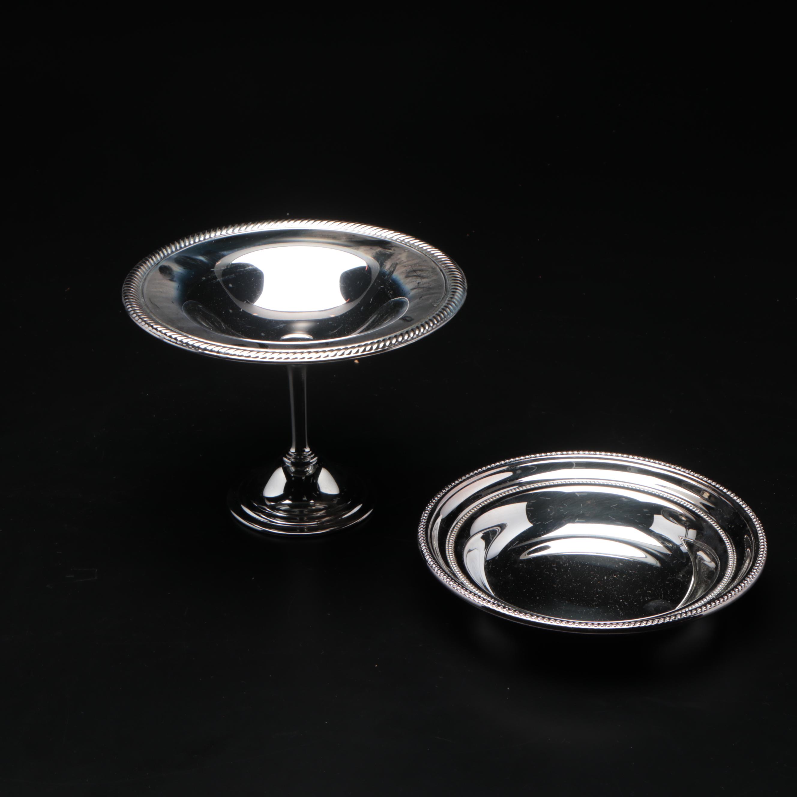 Leonard and International Silver Plate Serving Trays, Cocktail Trays and Bowls