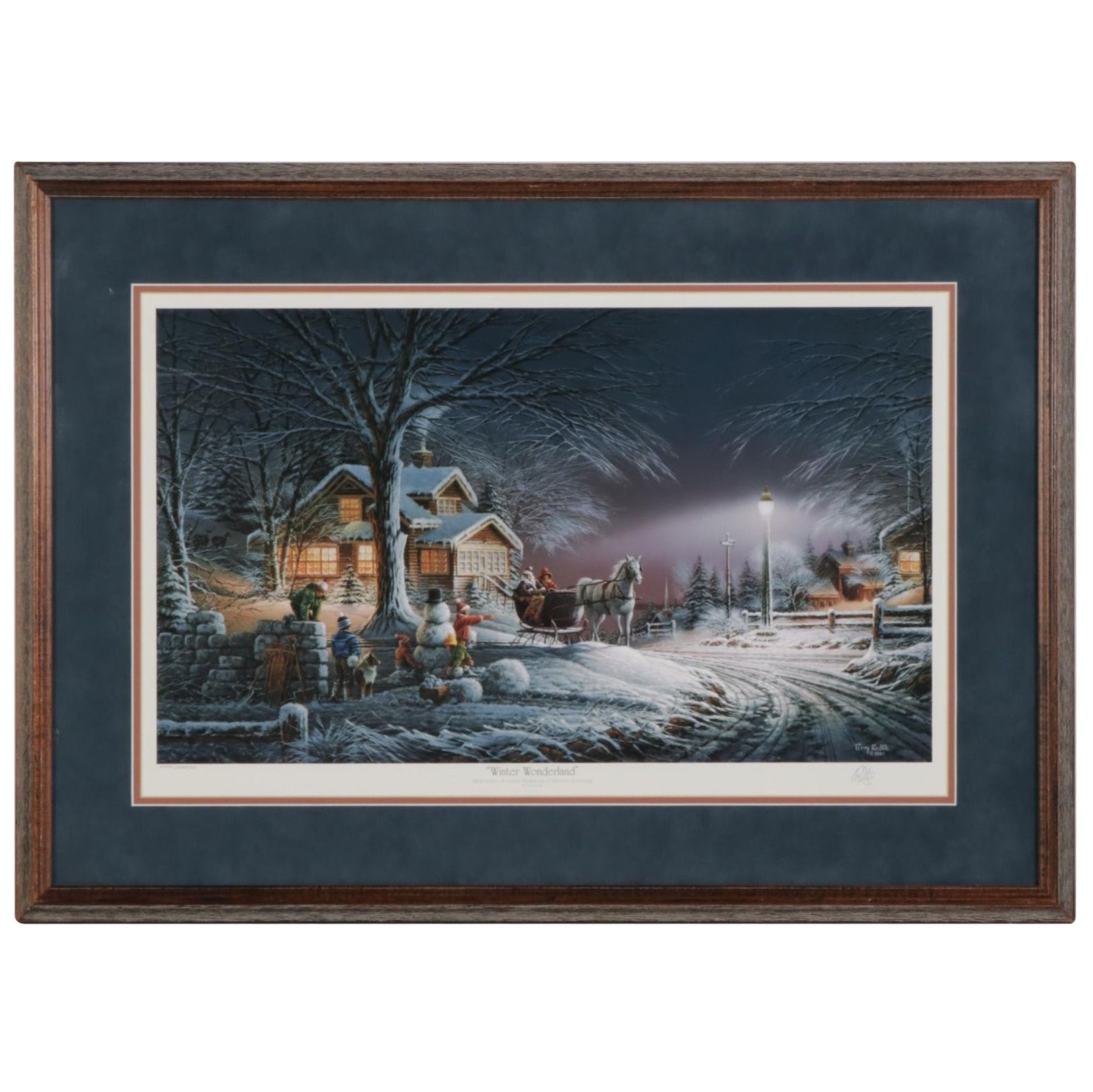 Terry Redlin Offset Lithograph "Winter Wonderland," 1992