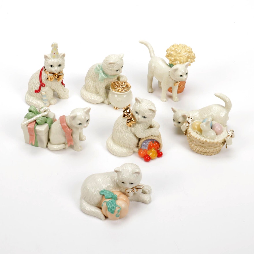 Lenox "12 Months Of Kitties" Porcelain Figurines