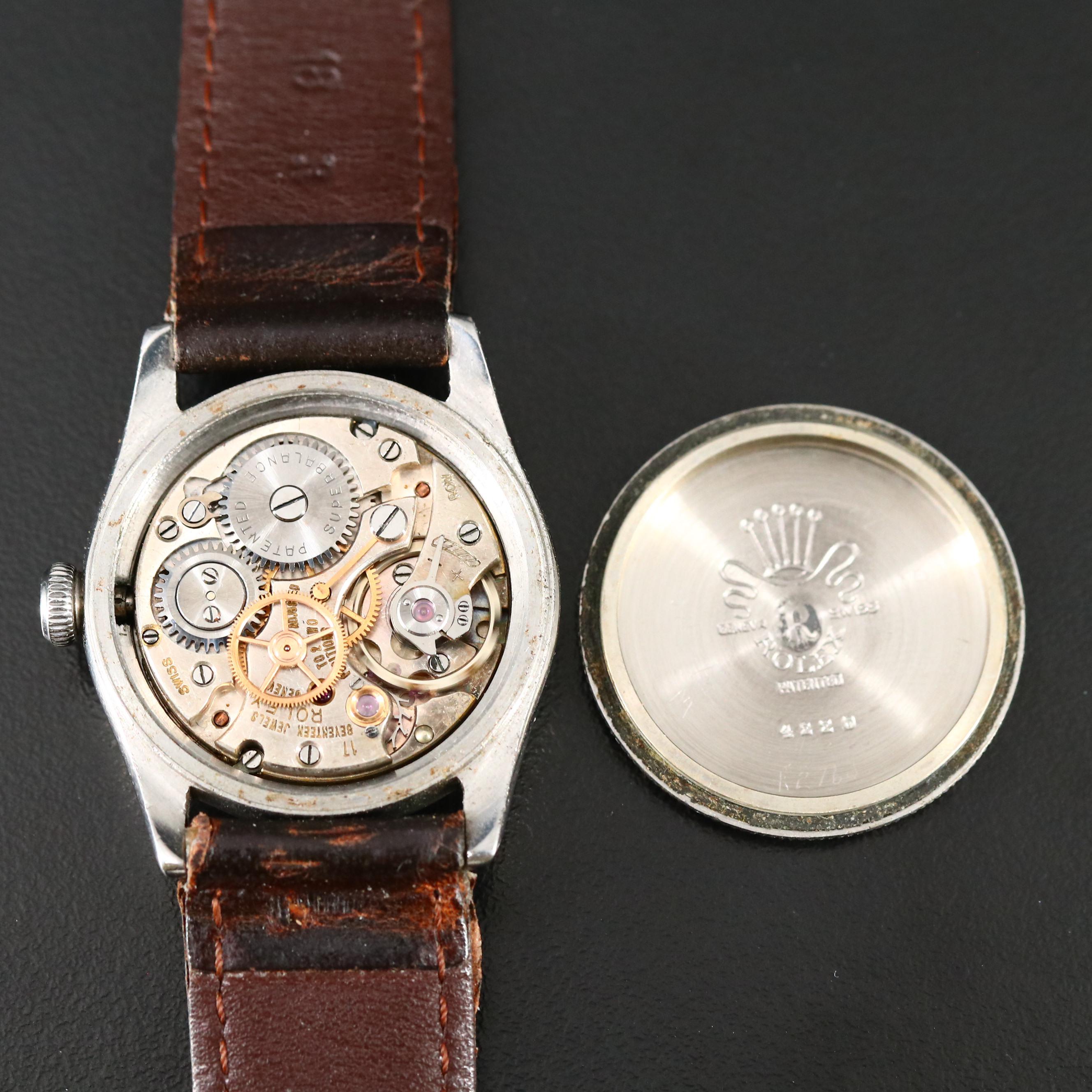 1946 Rolex Oyster Speedking Stainless Steel Stem Wind Watch