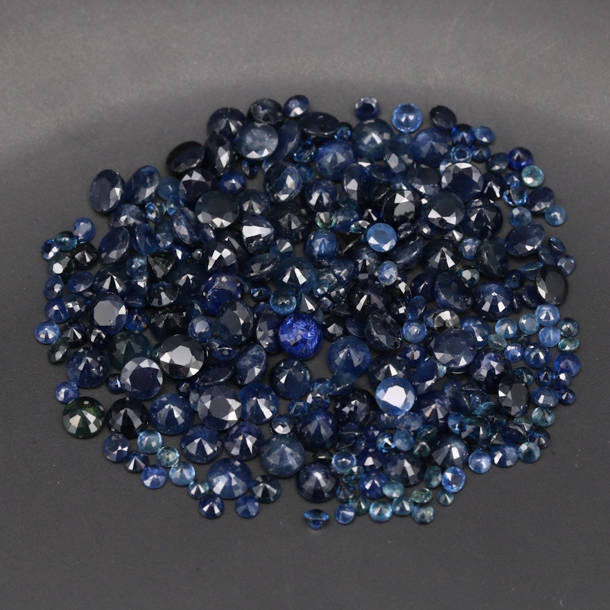 Loose 86.20 CTW Round Faceted Sapphires