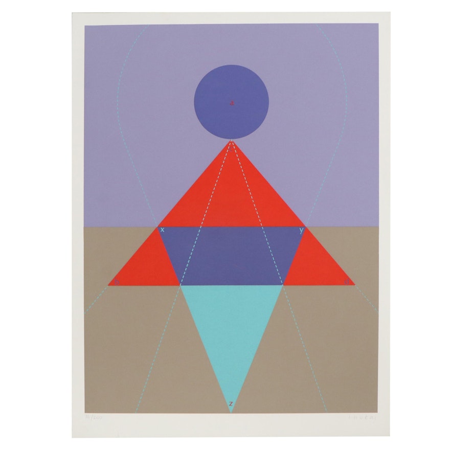 Kyohei Inukai Abstract Geometric Serigraph, 1978