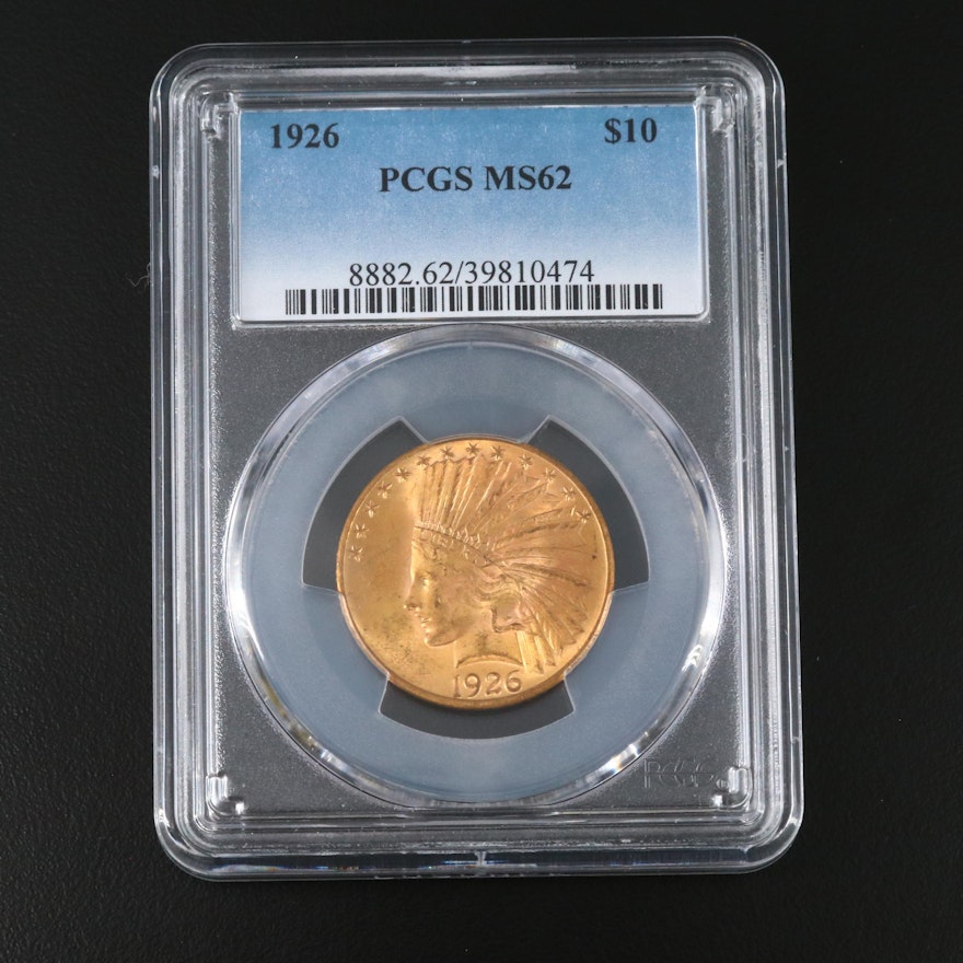 PCGS Graded MS62 1926 Indian Head $10 Gold Eagle