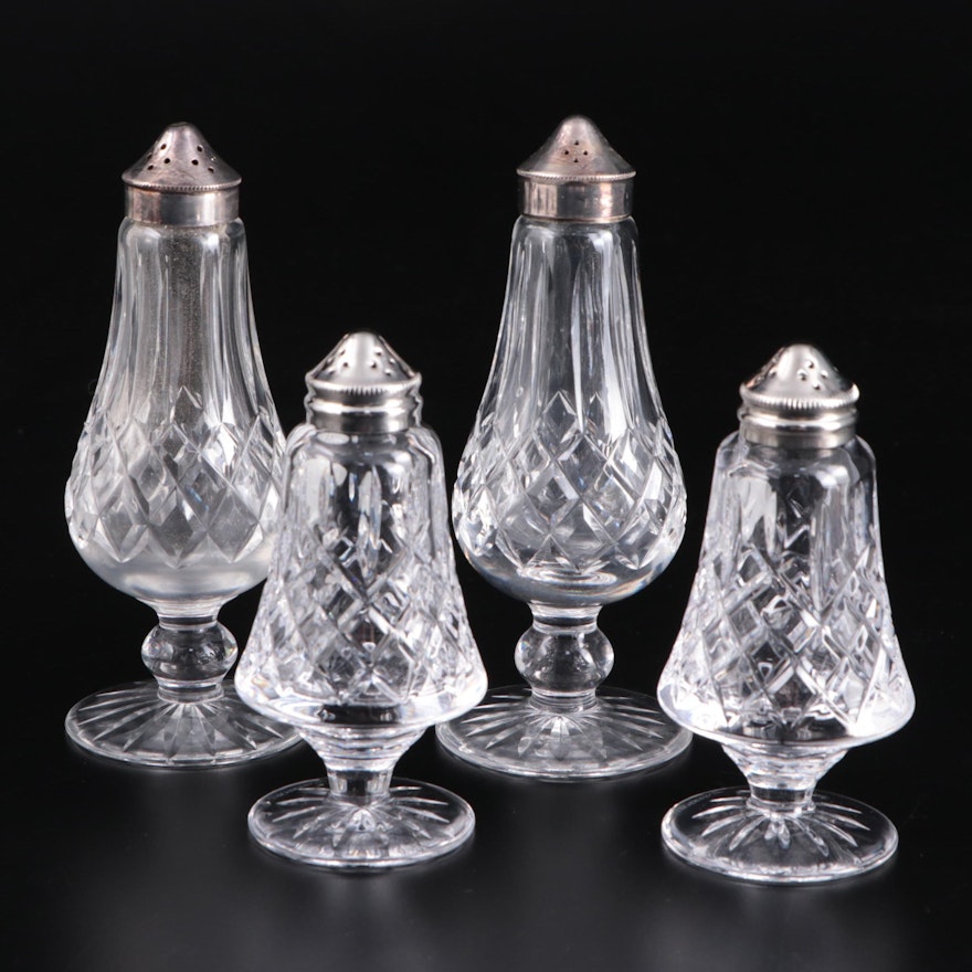 Waterford "Lismore" Cut Crystal Footed Salt and Pepper Shakers