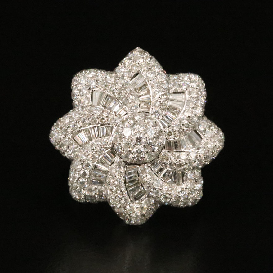 18K 2.98 CTW Diamond Flower Pinwheel Ring