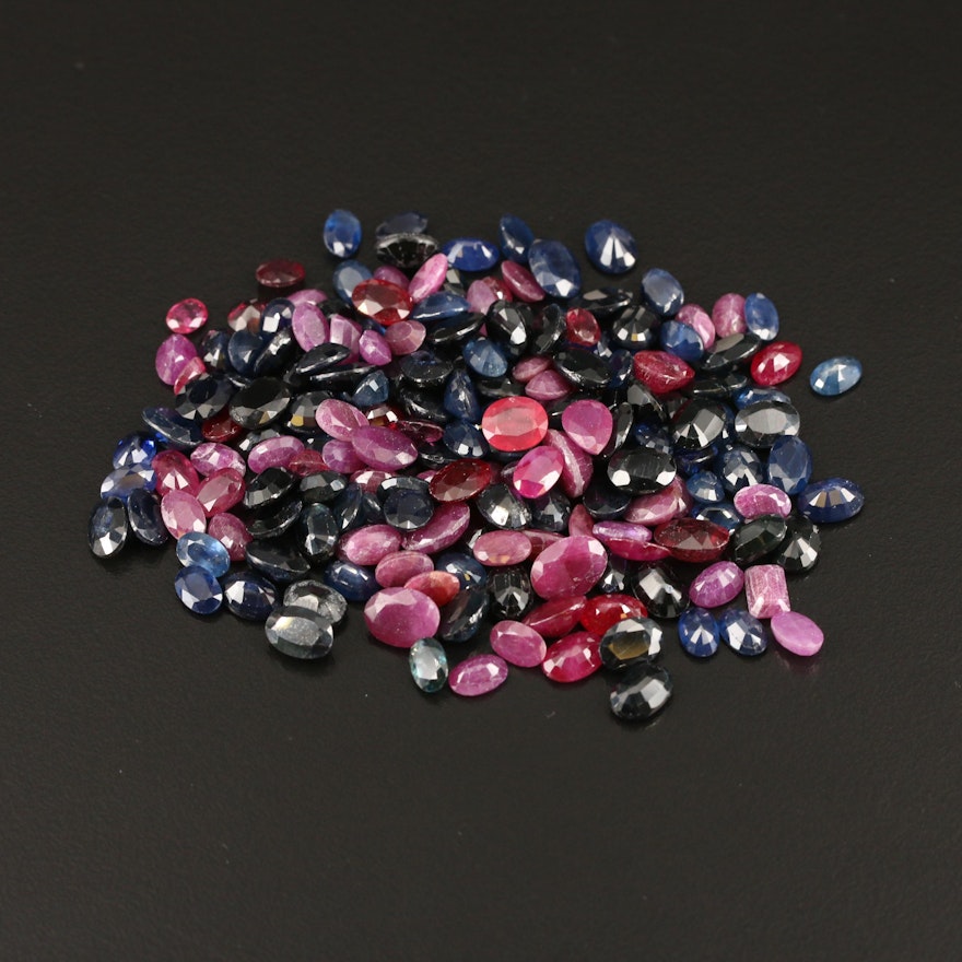 Loose 157.40 CTW Rubies and Sapphires