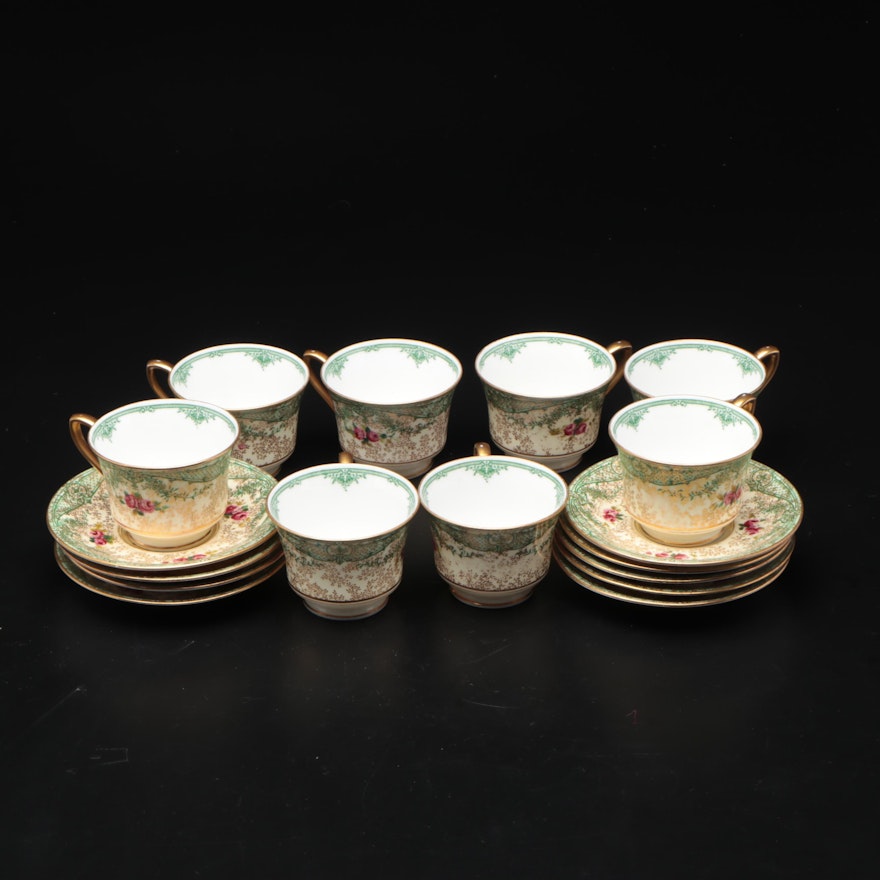 Royal Worcester for R.H. Macy & Co. Porcelain Teacup and Saucer Set