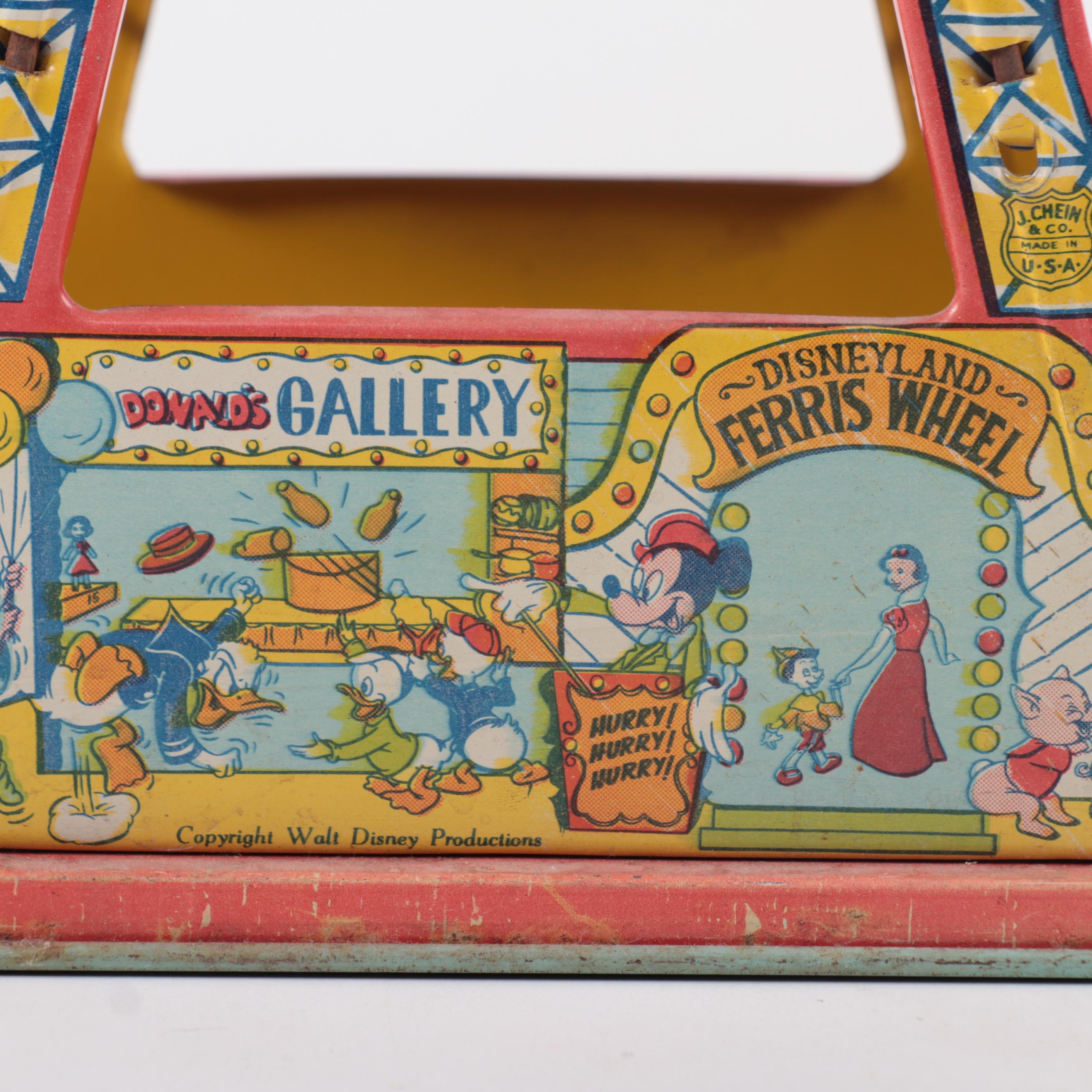 J. Chein & Co. "Disneyland Ferris Wheel" Tin Lithograph Windup Toy, 1950s