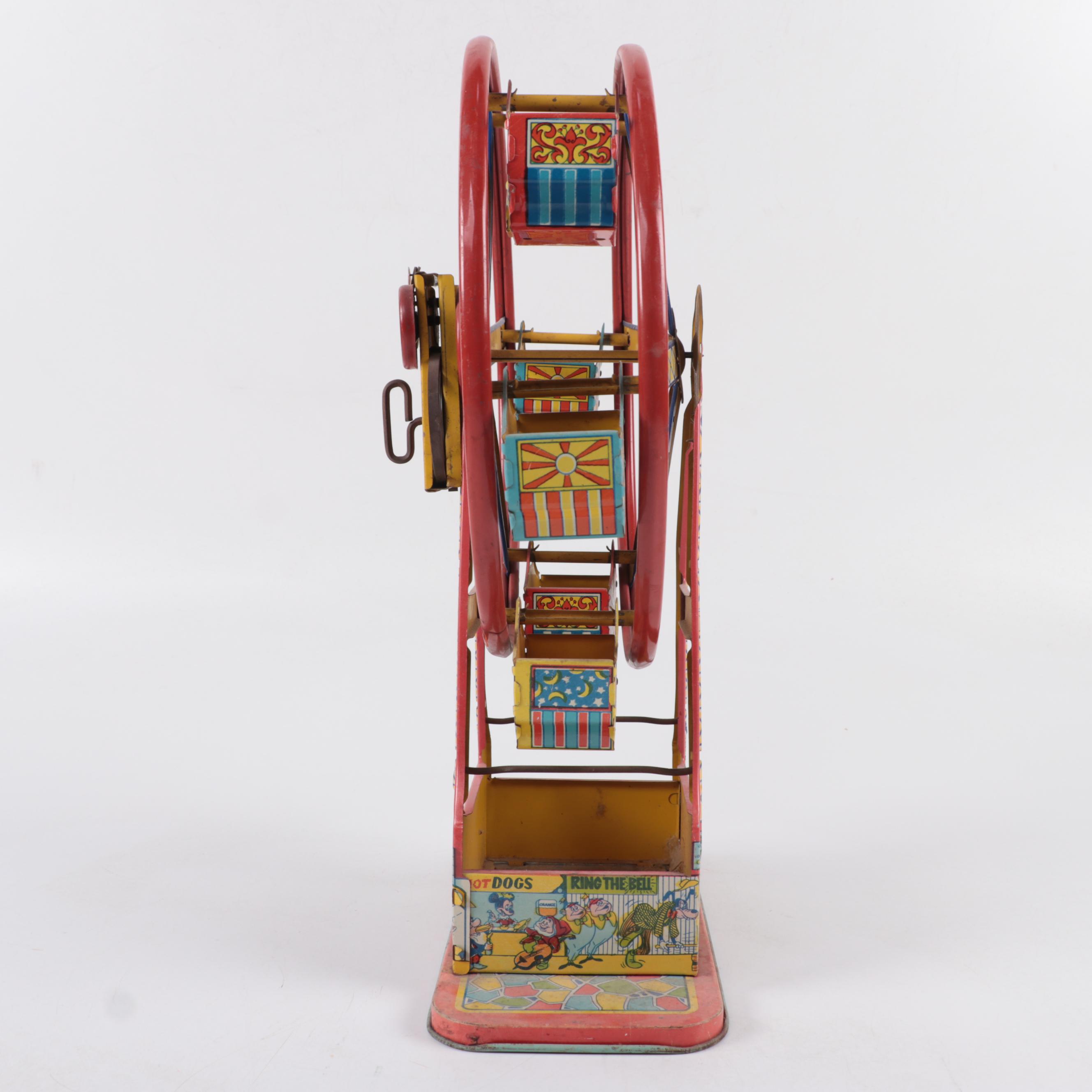 J. Chein & Co. "Disneyland Ferris Wheel" Tin Lithograph Windup Toy, 1950s