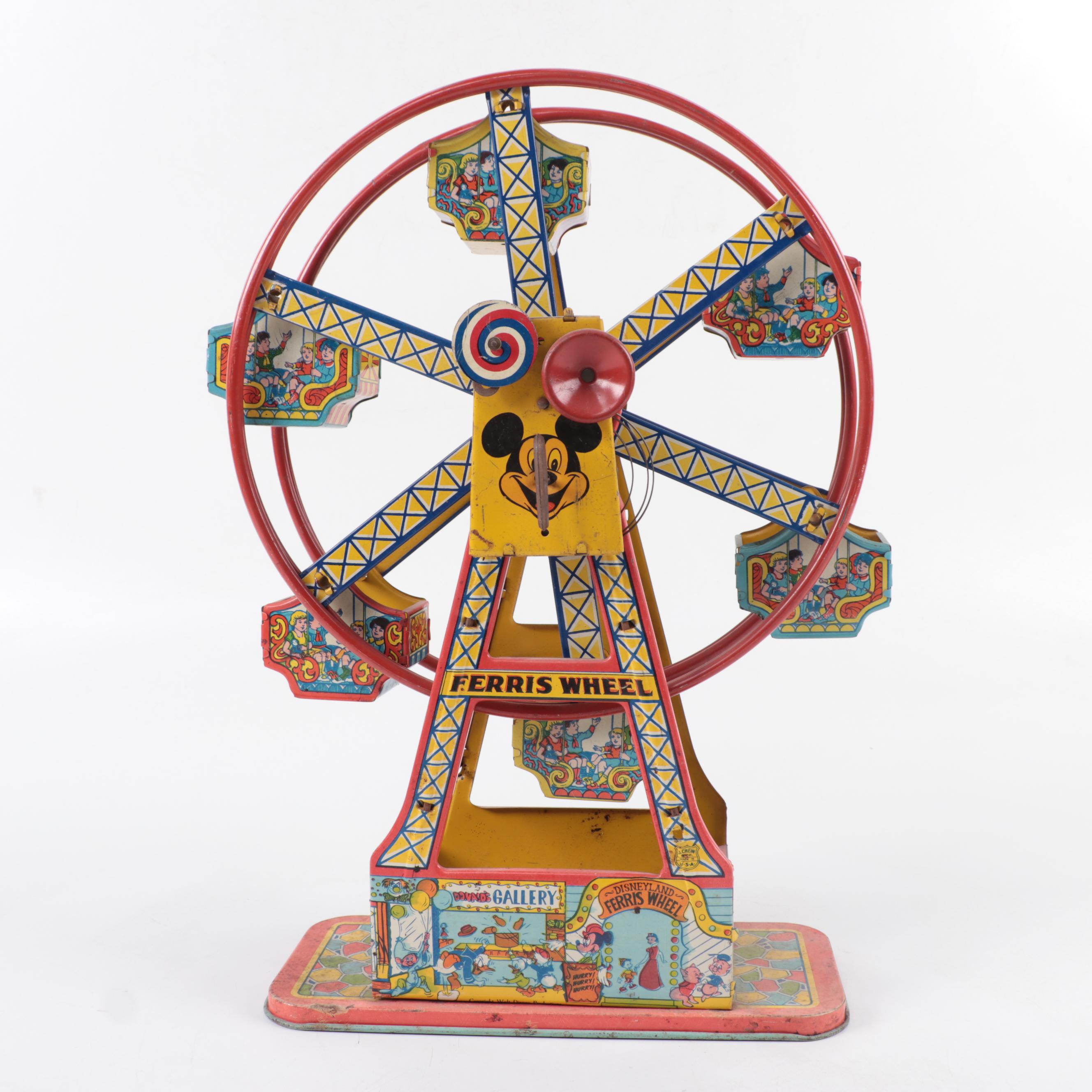 J. Chein & Co. "Disneyland Ferris Wheel" Tin Lithograph Windup Toy, 1950s