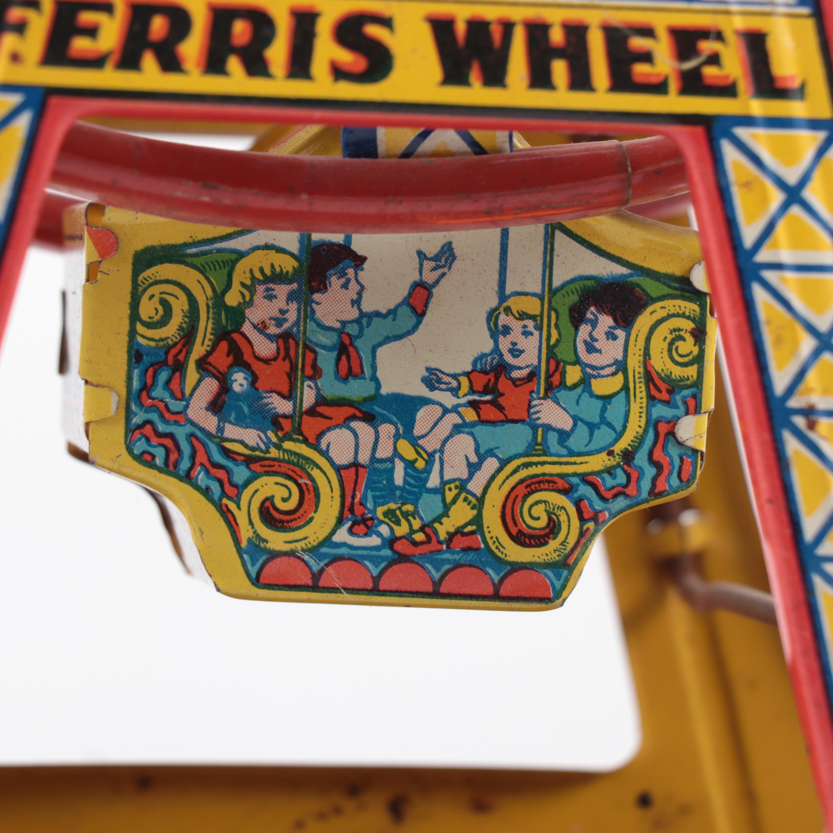 J. Chein & Co. "Disneyland Ferris Wheel" Tin Lithograph Windup Toy, 1950s