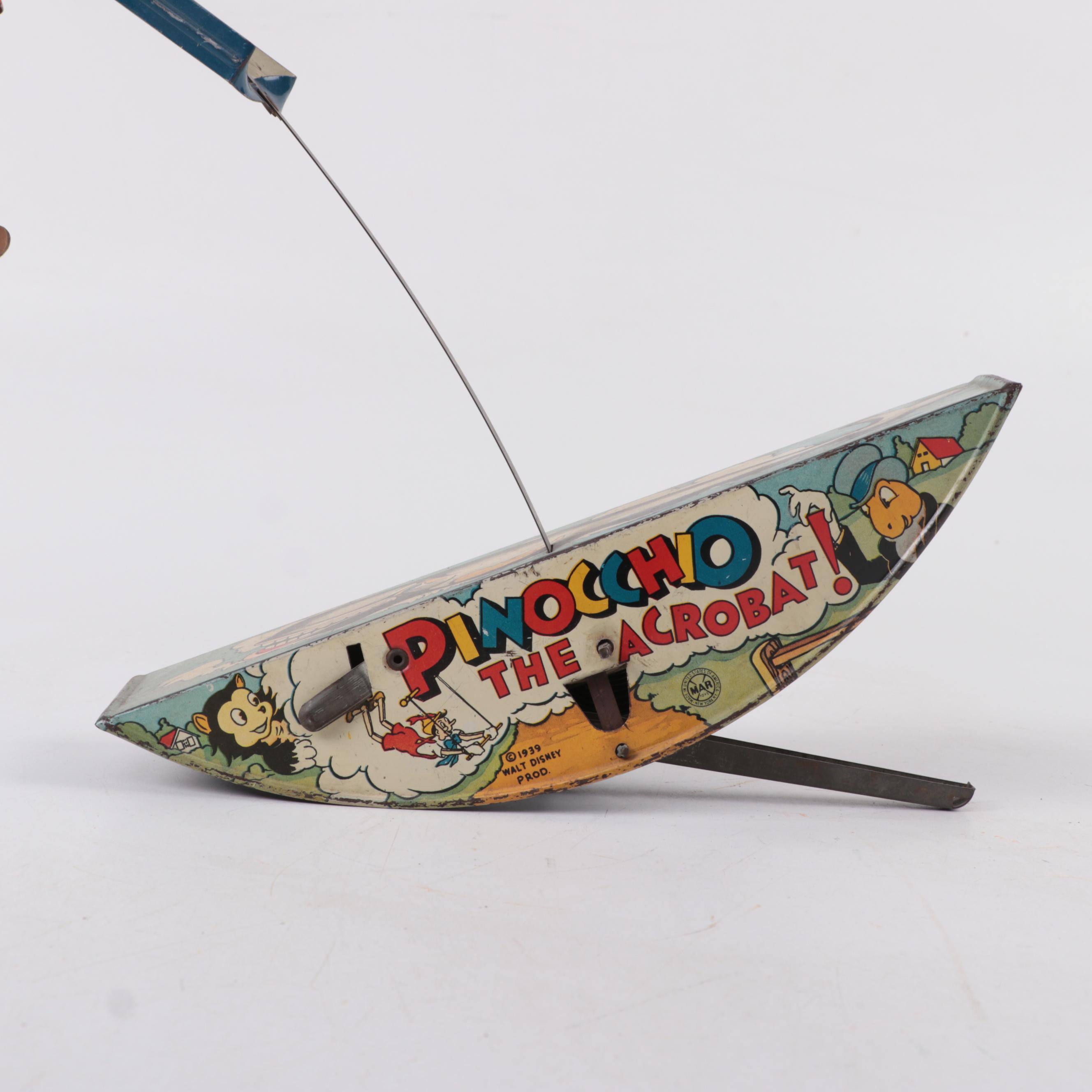 Marx Walt Disney Prod. Pinocchio "The Acrobat" Tin Lithograph Wind-Up Toy, 1939