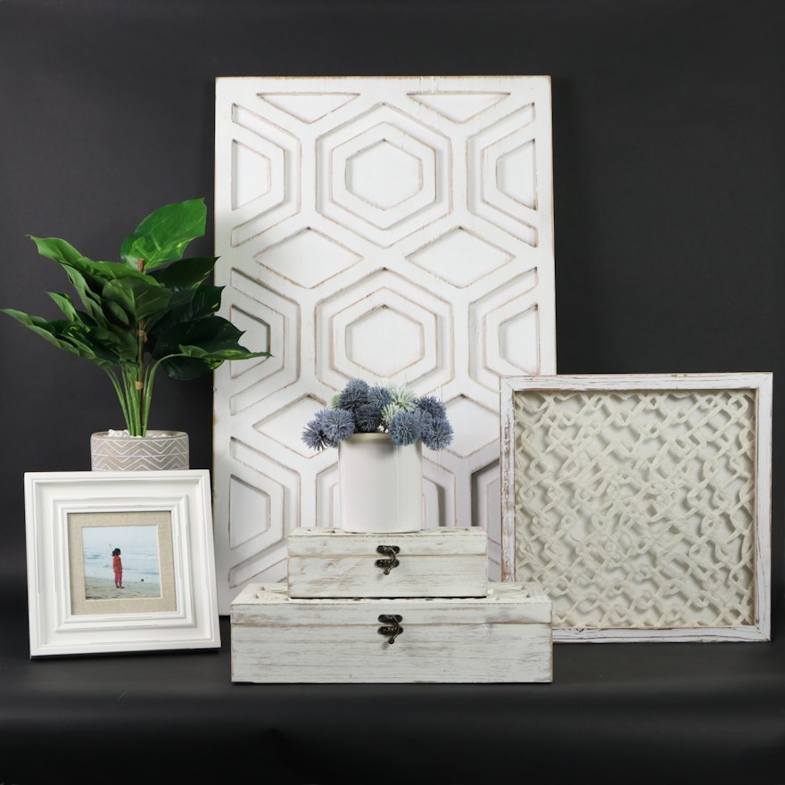 Broyhill Photo Frame, Wooden Decorative Boxes, and Other Decor