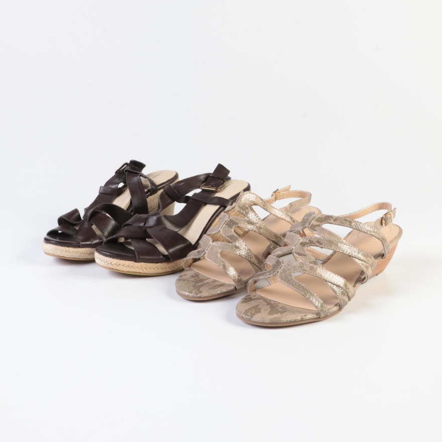 Lands' End Georgina Wedge Sandals and Trista Slingback Espadrilles