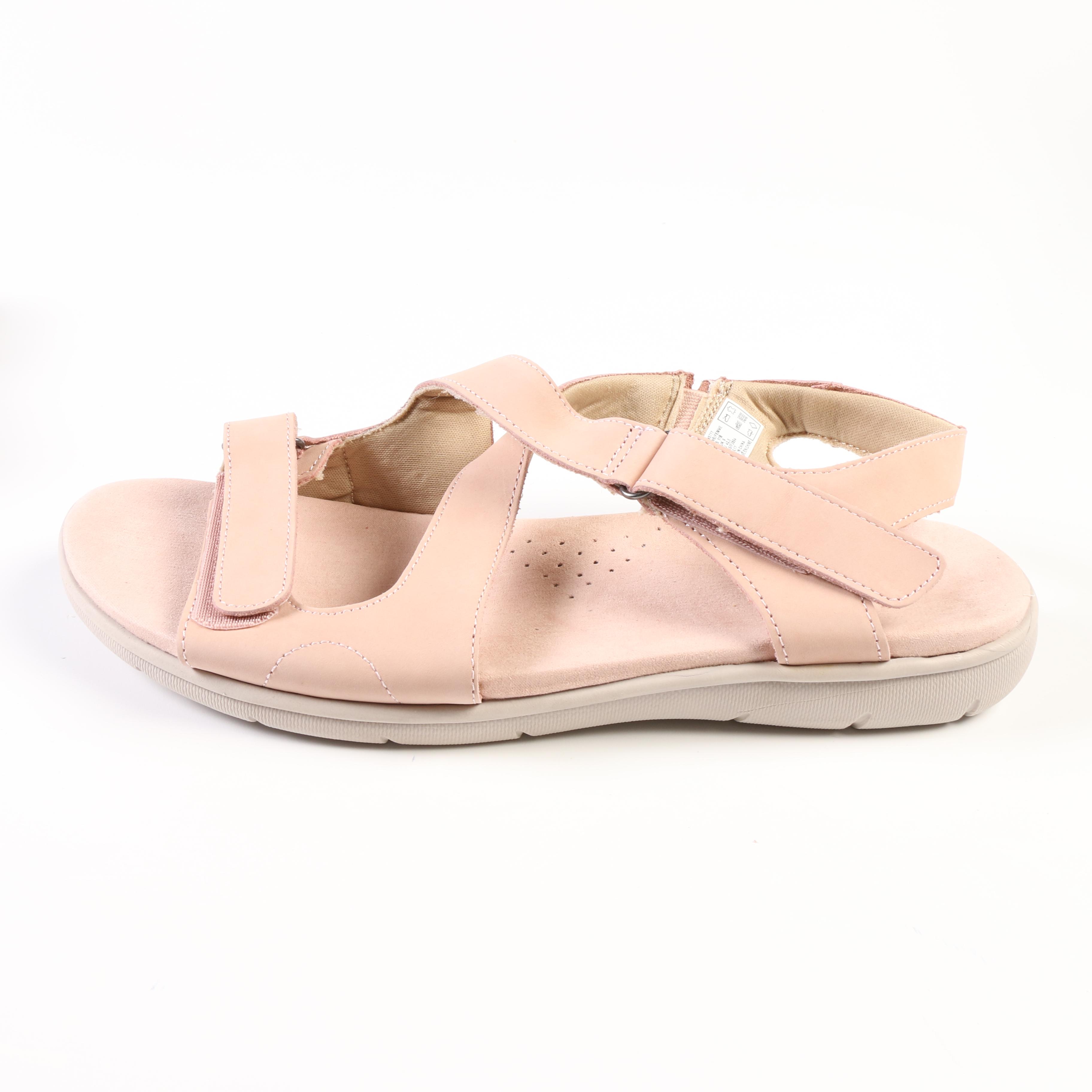 Lands' End Comfort Sandals in Antique Blossom and Sport Sandals in Dark Brown