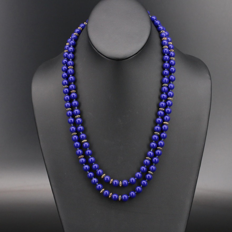 Sterling Glass Beaded Necklace