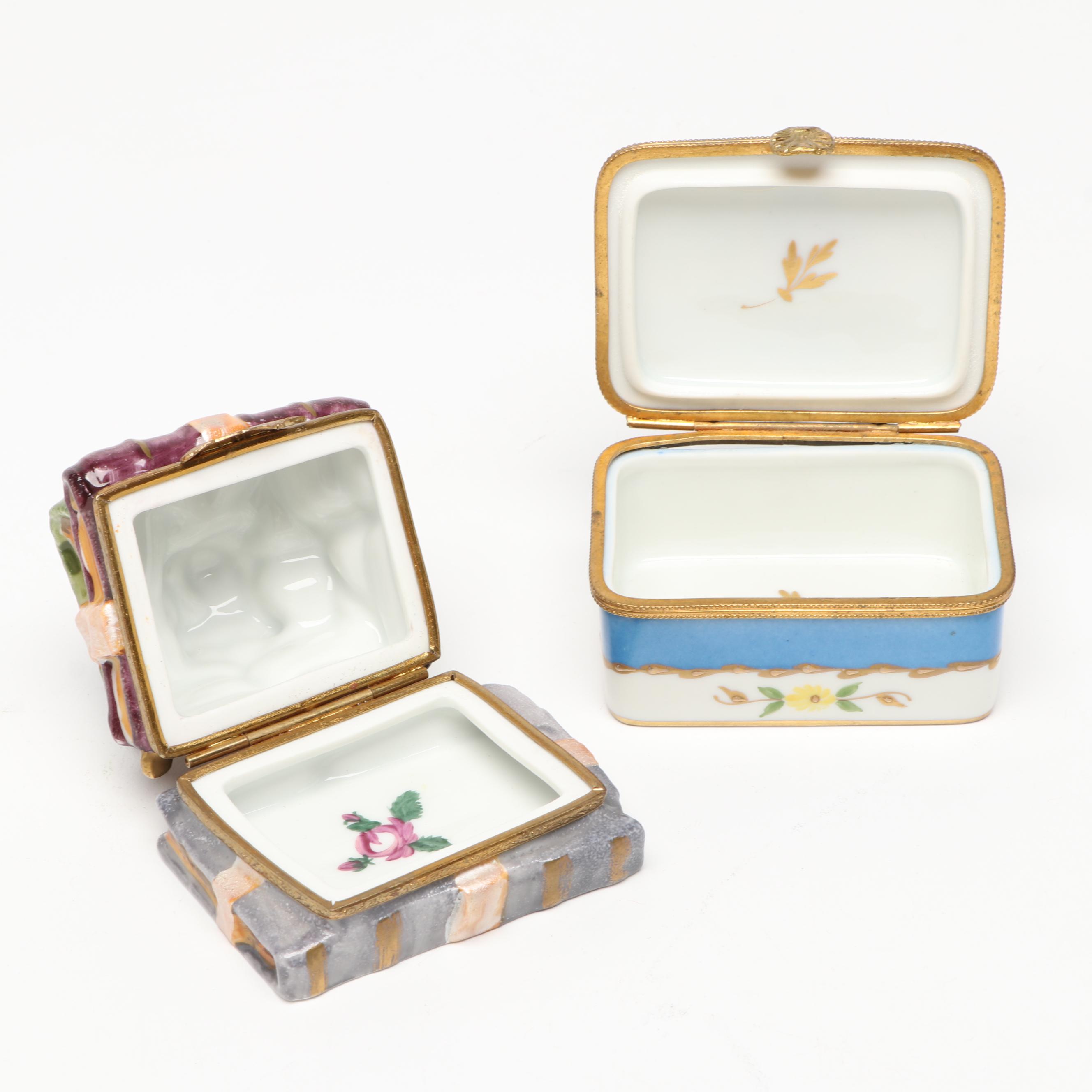 Alka Kunst "Napoleon I" and Goebel Porcelain Figurines with Limoges Boxes