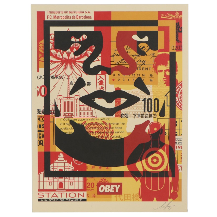 Shepard Fairey Offset Print "OBEY 3-Face Collage," 2021
