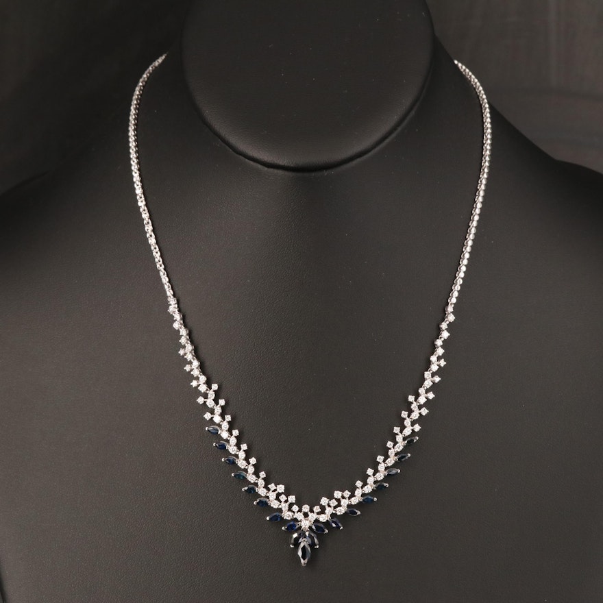EFFY 14K Sapphire and 1.90 CTW Diamond Necklace