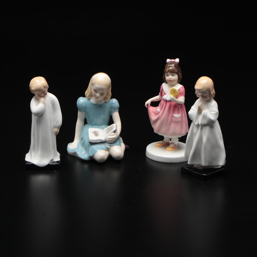 Royal Doulton "Bedtime" and Other Bone China Figurines