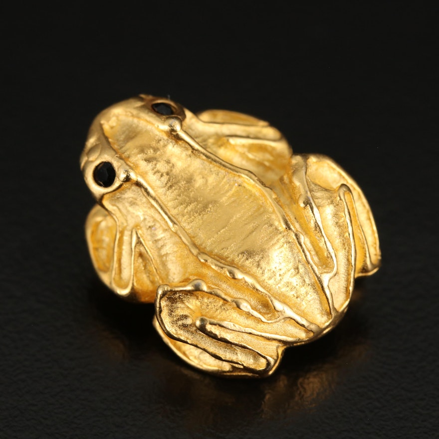 Toad Glass Brooch