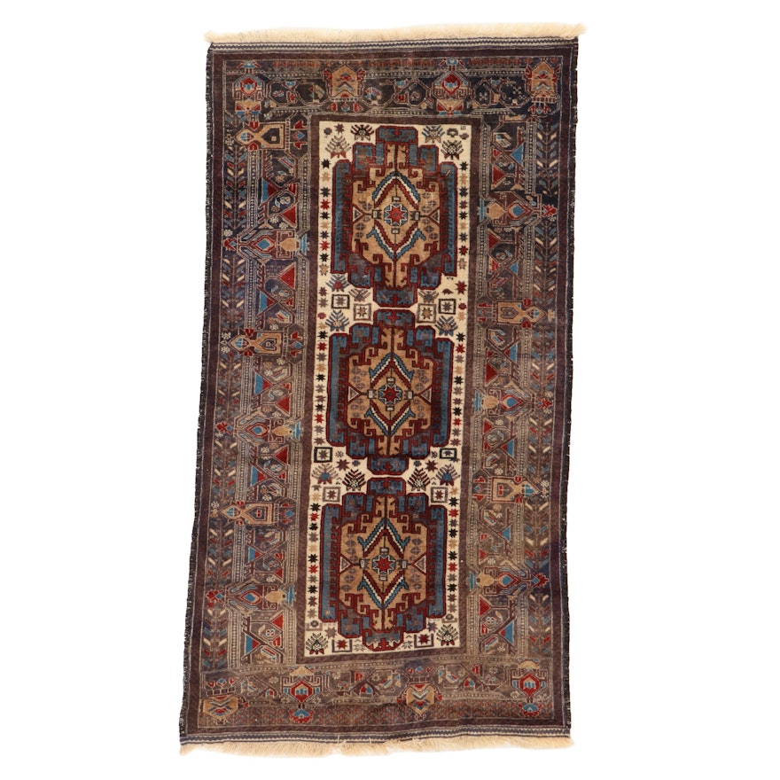 3'9 x 6'9 Hand-Knotted Persian Afshar Area Rug