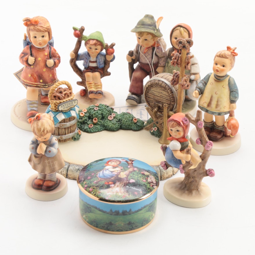Goebel "Marktplatz" and Other Porcelain Hummel Figurines and Music Box