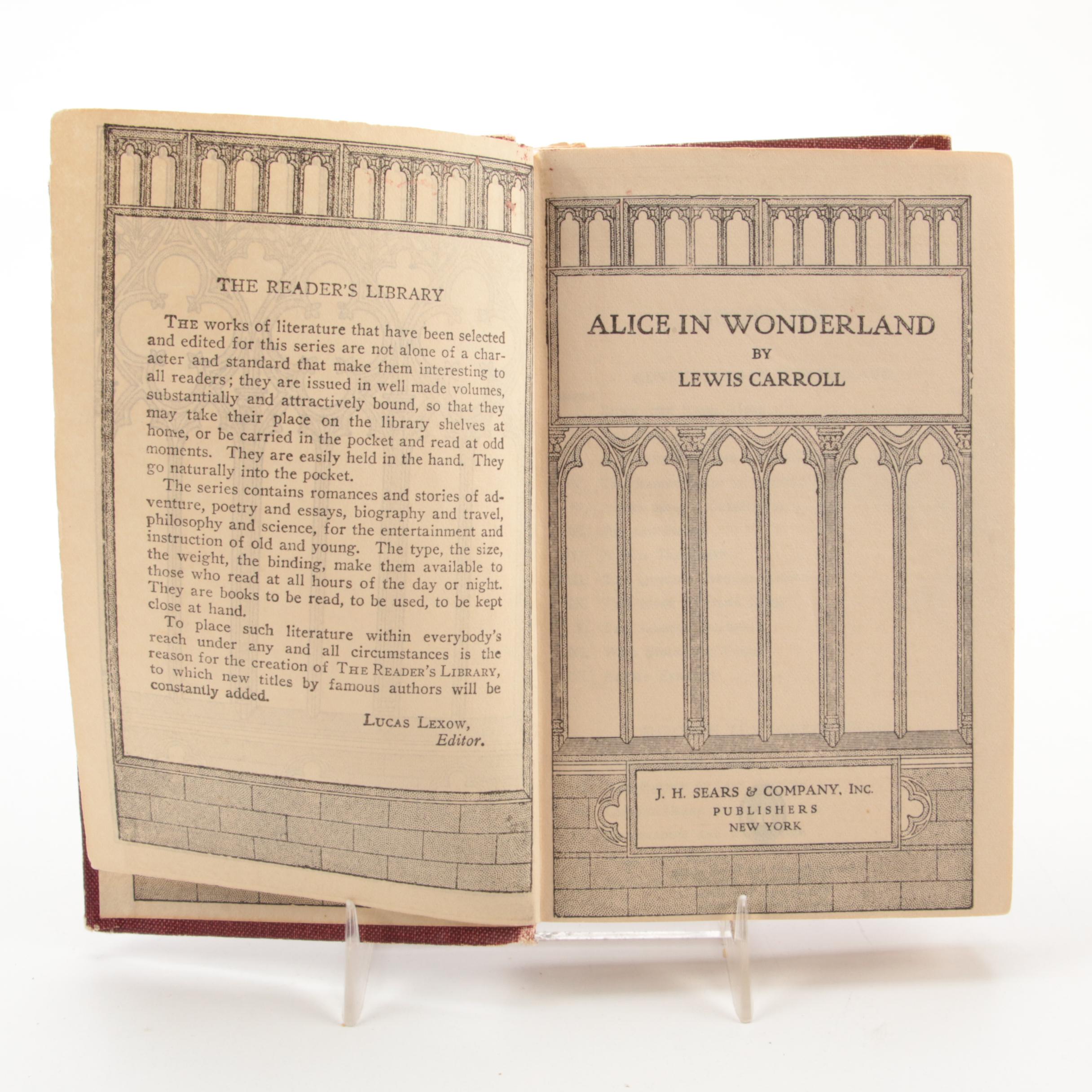 "Alice in Wonderland" Reader's Library Edition by Lewis Carroll, 1923