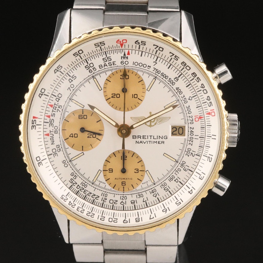 Breitling Old Navitimer I 18K Gold and Stainless Steel Automatic Wristwatch