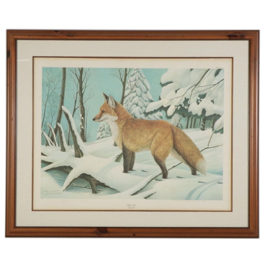 John A. Ruthven Offset Lithograph "Red Fox," 1981