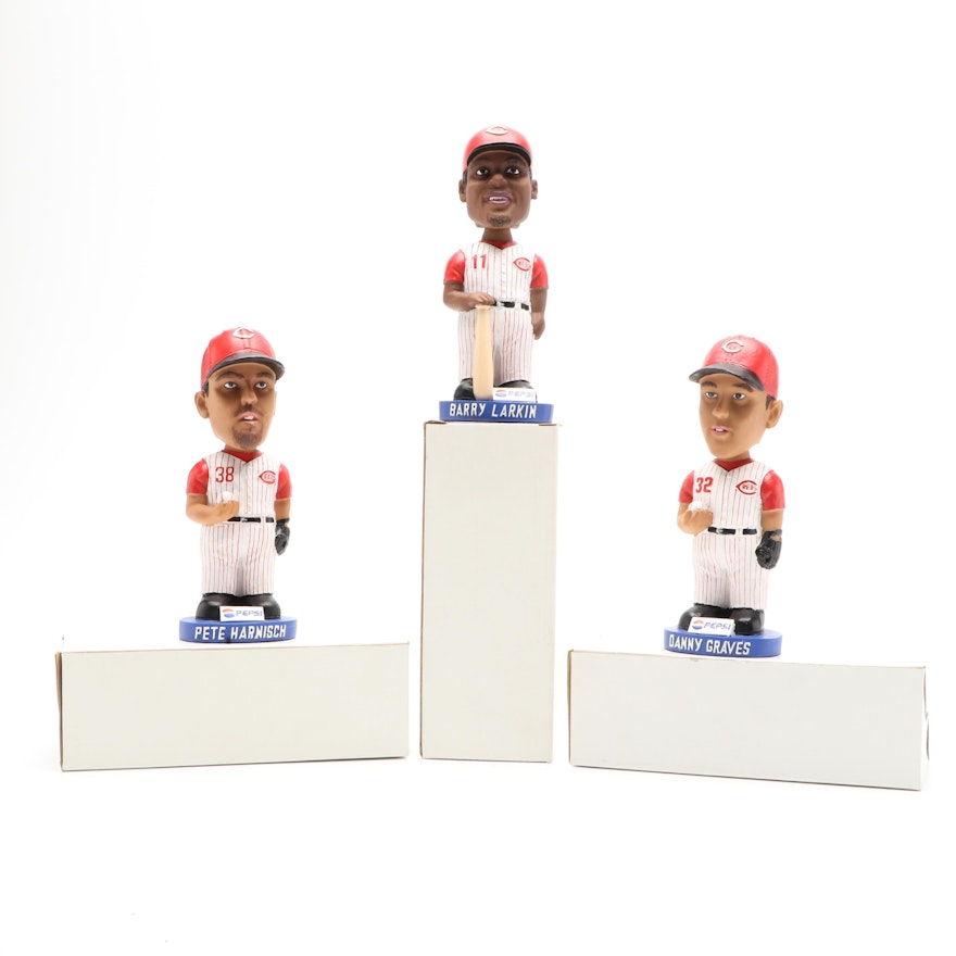 Cincinnati Reds Barry Larkin, Danny Graves and Pete Harnisch Bobbleheads