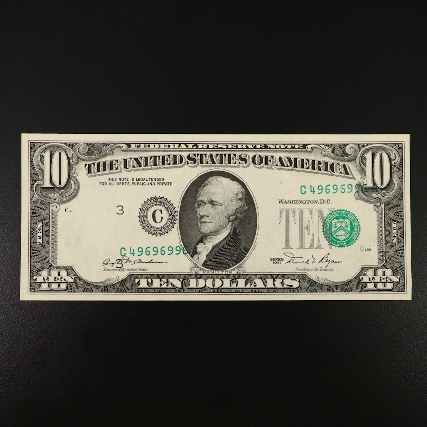 $10 Federal Reserve Error Note, 1981