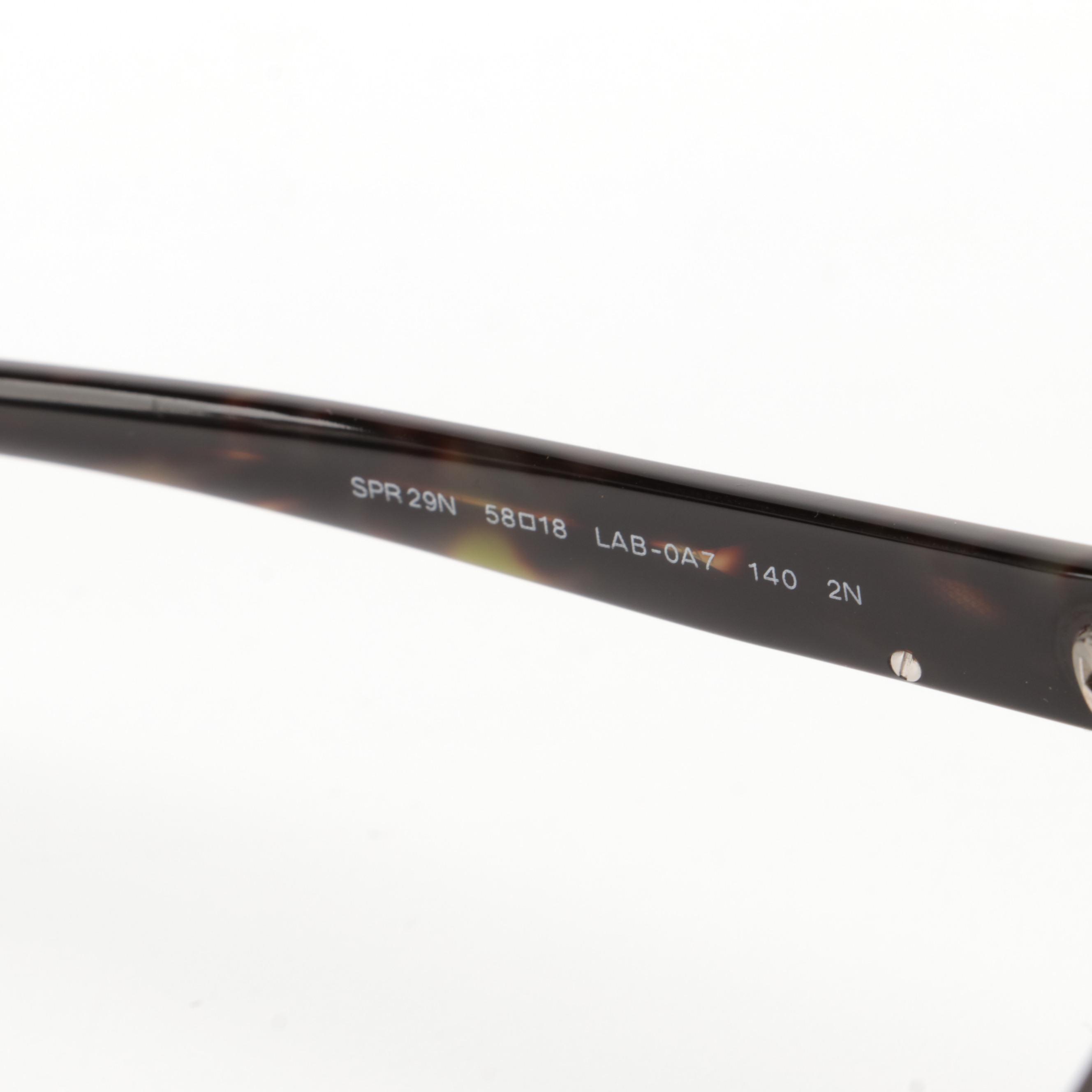 Prada SPR 29N Rectangular Sunglasses in Tortoise Acetate with Case