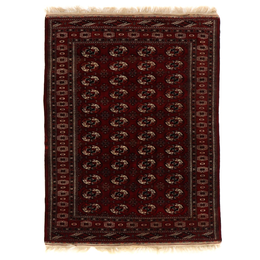 5'5 x 7'8 Hand-Knotted Afghan Turkmen Area Rug