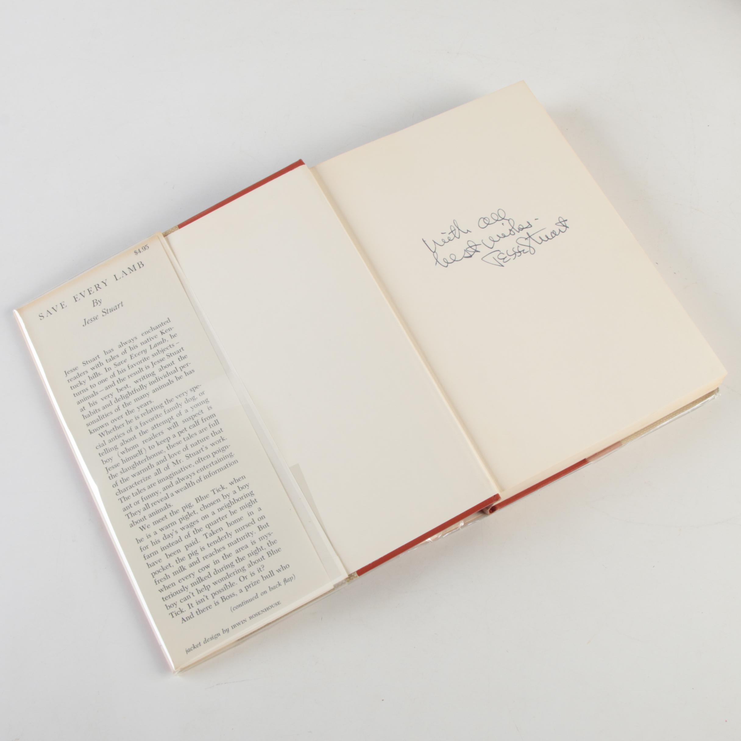 Signed First Edition "Save Every Lamb" by Jesse Stuart and More Fiction Books