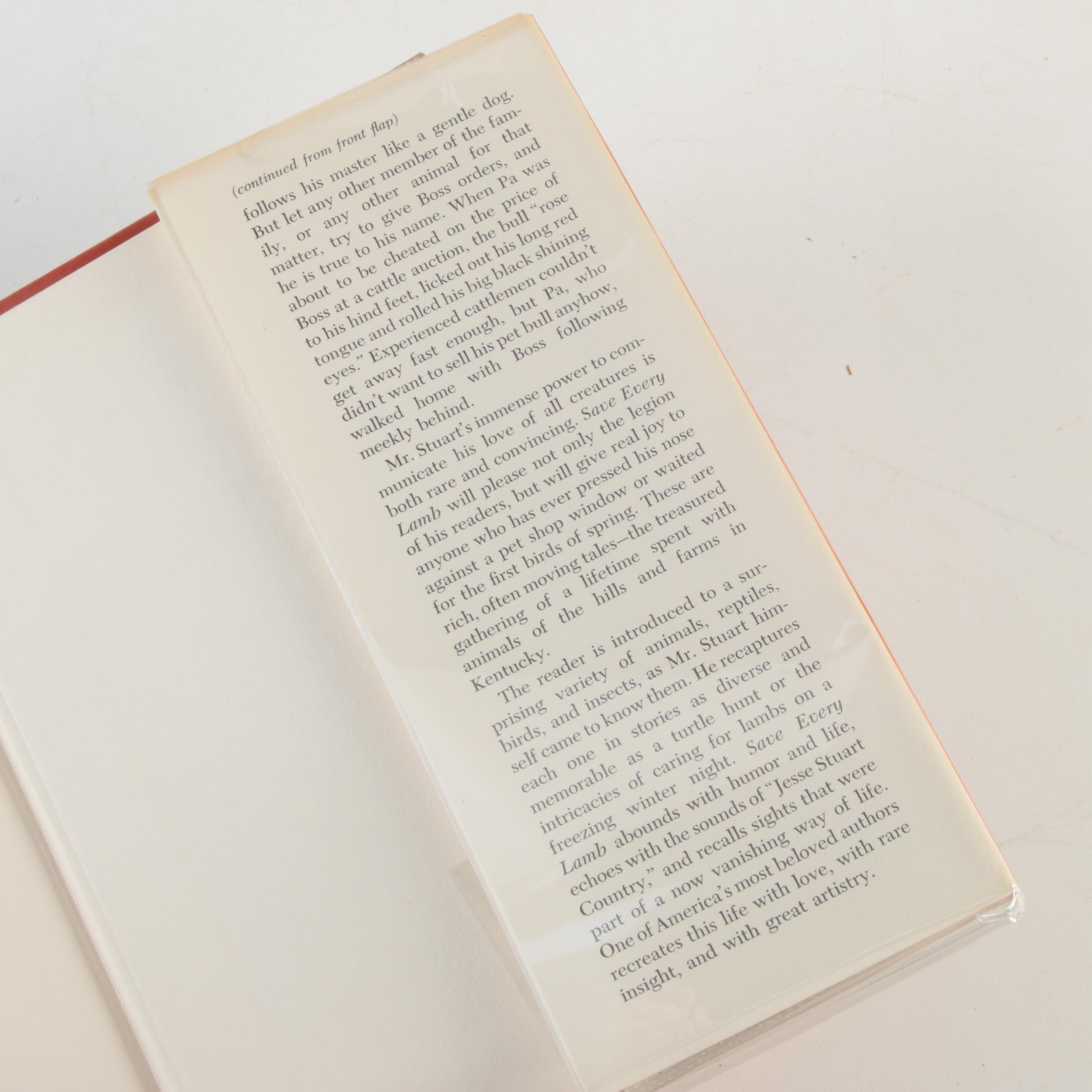 Signed First Edition "Save Every Lamb" by Jesse Stuart and More Fiction Books